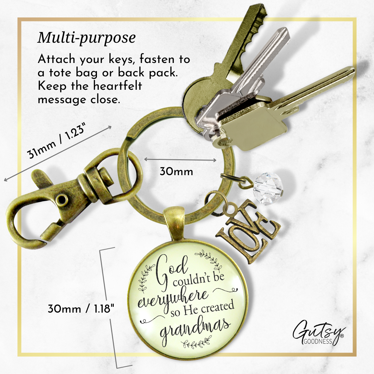 Blessed Grandma Keychain God Couldn't Be Everywhere Christian Family Jewelry Gift - Gutsy Goodness Handmade Jewelry;Blessed Grandma Keychain God Couldn't Be Everywhere Christian Family Jewelry Gift - Gutsy Goodness Handmade Jewelry Gifts