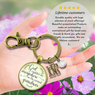 Blessed Grandma Keychain God Couldn't Be Everywhere Christian Family Jewelry Gift - Gutsy Goodness Handmade Jewelry;Blessed Grandma Keychain God Couldn't Be Everywhere Christian Family Jewelry Gift - Gutsy Goodness Handmade Jewelry Gifts