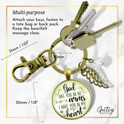 God Has You in His Arms Memorial Keychain Jewelry Angel Wing Charm  Keychain - Women - Gutsy Goodness Handmade Jewelry