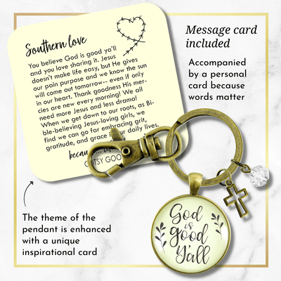 God is Good Ya'll Keychain Southern Style Faith Saying Jewelry - Gutsy Goodness