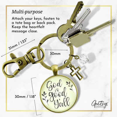 God is Good Ya'll Keychain Southern Style Faith Saying Jewelry - Gutsy Goodness