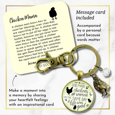 Chicken Keychain Funny God Made Chickens and Women It Was Good - Gutsy Goodness Handmade Jewelry;Chicken Keychain Funny God Made Chickens And Women It Was Good - Gutsy Goodness Handmade Jewelry Gifts