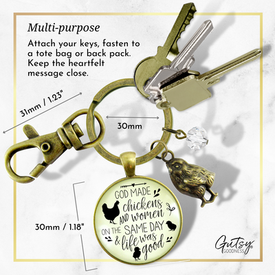 Chicken Keychain Funny God Made Chickens and Women It Was Good - Gutsy Goodness Handmade Jewelry;Chicken Keychain Funny God Made Chickens And Women It Was Good - Gutsy Goodness Handmade Jewelry Gifts