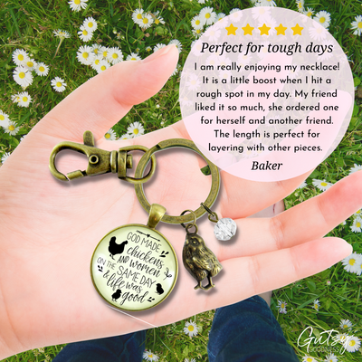 Chicken Keychain Funny God Made Chickens and Women It Was Good - Gutsy Goodness Handmade Jewelry;Chicken Keychain Funny God Made Chickens And Women It Was Good - Gutsy Goodness Handmade Jewelry Gifts