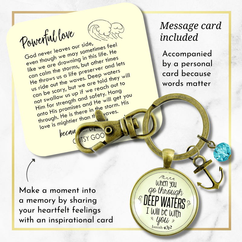 Anchor Keychain When You Go Through Deep Waters Faith Charm Jewelry - Gutsy Goodness Handmade Jewelry;Anchor Keychain When You Go Through Deep Waters Faith Charm Jewelry - Gutsy Goodness Handmade Jewelry Gifts