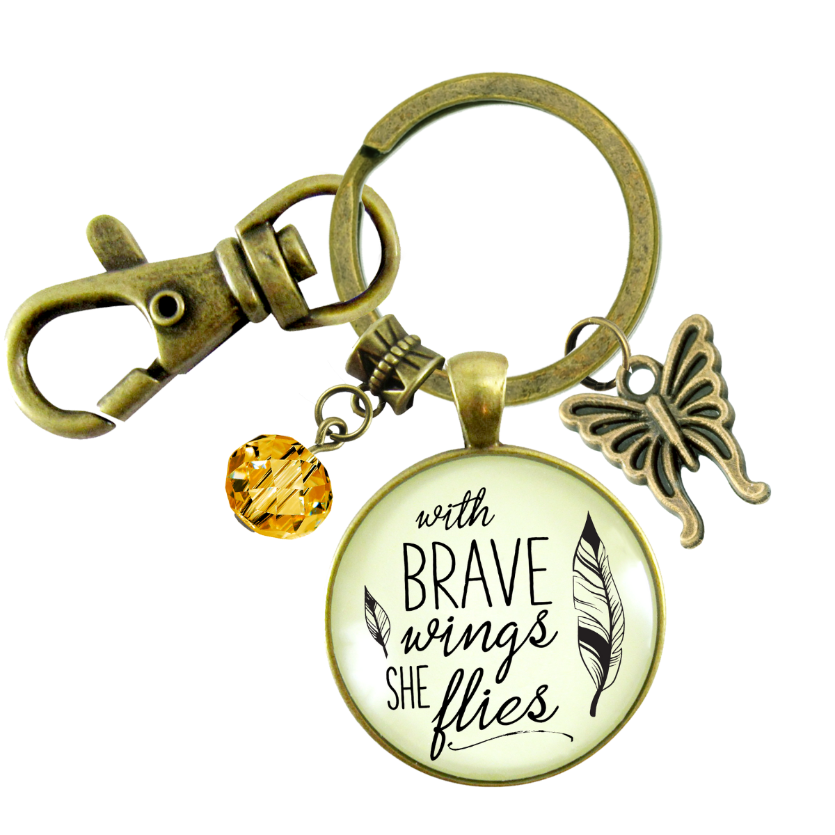 With Brave Wings She Flies - Butterfly - Gutsy Goodness Handmade Jewelry Gifts
