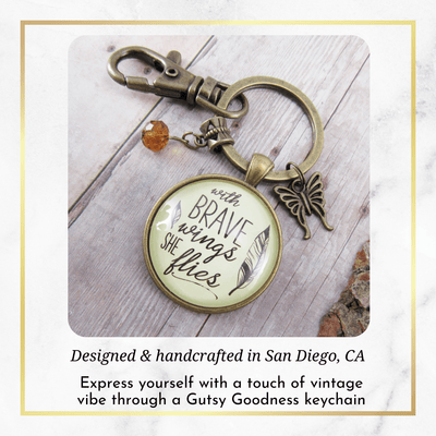 With Brave Wings She Flies - Butterfly - Gutsy Goodness Handmade Jewelry Gifts