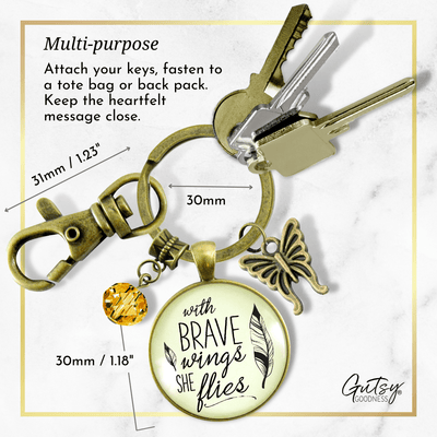 With Brave Wings She Flies - Butterfly - Gutsy Goodness Handmade Jewelry Gifts