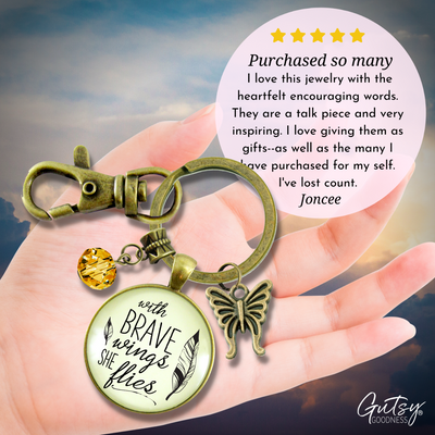 With Brave Wings She Flies - Butterfly - Gutsy Goodness Handmade Jewelry Gifts