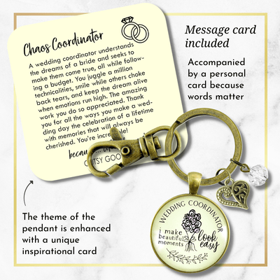 Wedding Coordinator Keychain I Make Beautiful Moments Thank You Gift To Planner From Bride Groom - Gutsy Goodness