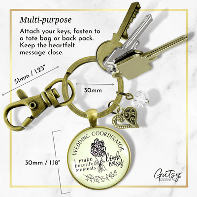 Wedding Coordinator Keychain I Make Beautiful Moments Thank You Gift To Planner From Bride Groom - Gutsy Goodness