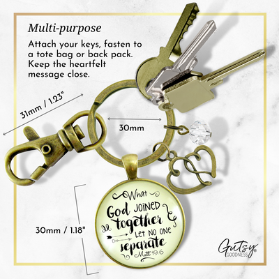 Love My Wife Keychain What God Joined Womens Faith Gift Jewelry  Keychain - Women - Gutsy Goodness Handmade Jewelry