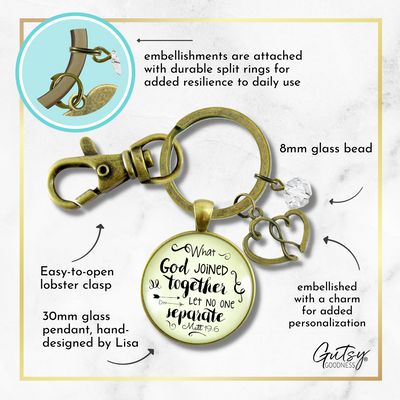 Love My Wife Keychain What God Joined Womens Faith Gift Jewelry  Keychain - Women - Gutsy Goodness Handmade Jewelry