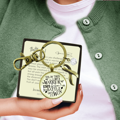 Survivor Keychain Yes I Am Tired Warrior Strong women Bold Life Message Jewelry Ribbon - Gutsy Goodness Handmade Jewelry;Survivor Keychain Yes I Am Tired Warrior Strong Women Bold Life Message Jewelry Ribbon - Gutsy Goodness Handmade Jewelry Gifts