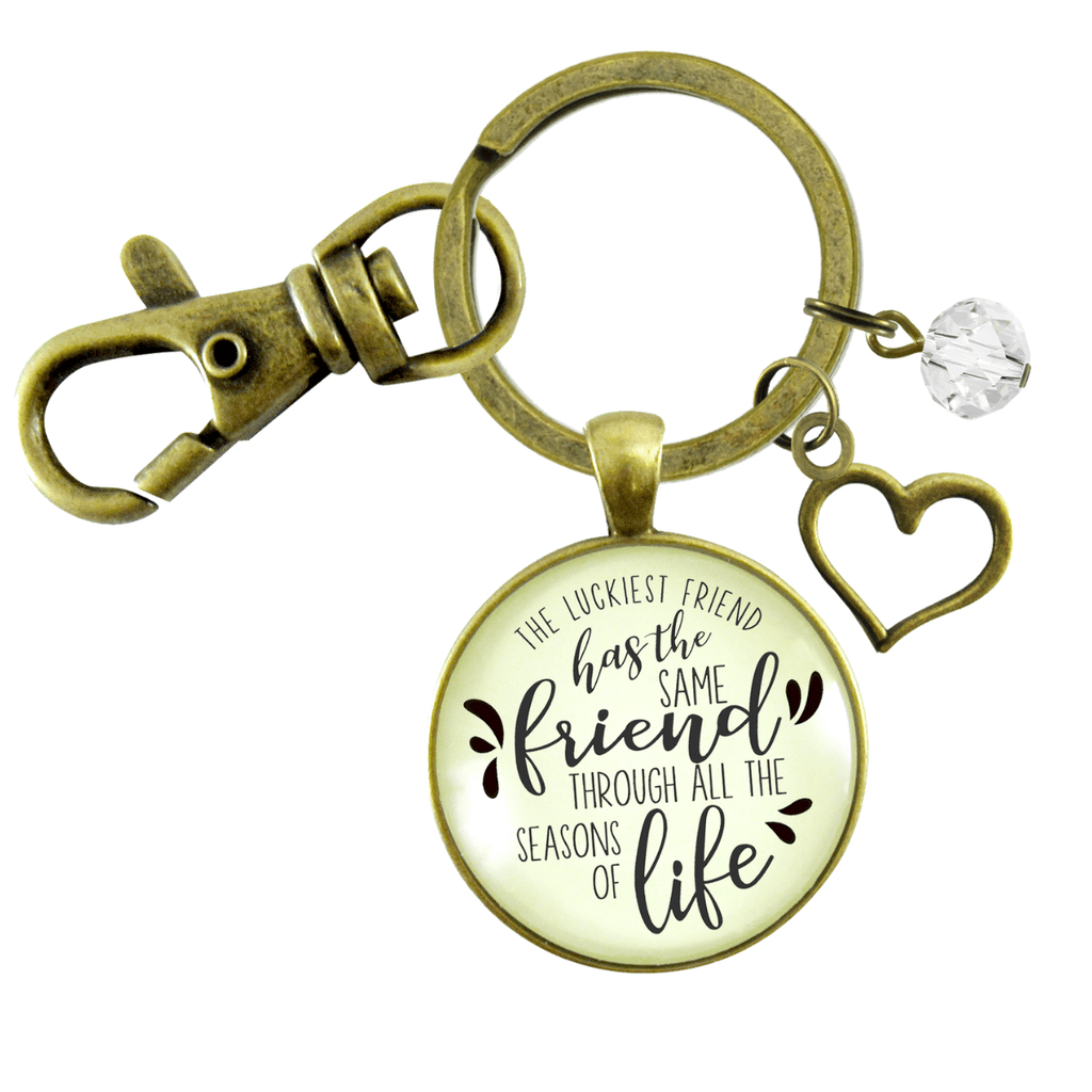 Best Keychain Luckiest Has the Same Seasons of Life Quote Keepsake Jewelry