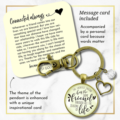 Best Keychain Luckiest Has the Same Seasons of Life Quote Keepsake Jewelry - Gutsy Goodness