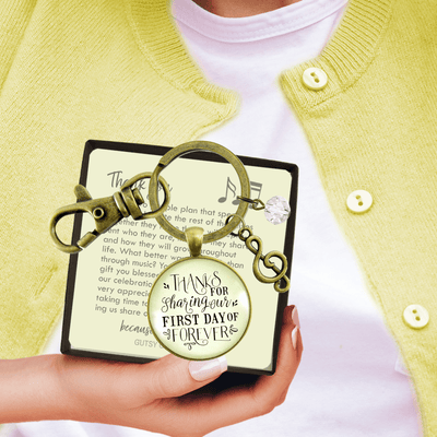 Wedding Singer Gift Keychain Thanks For Sharing Our Day Rustic For Musician Soloist G Clef - Gutsy Goodness