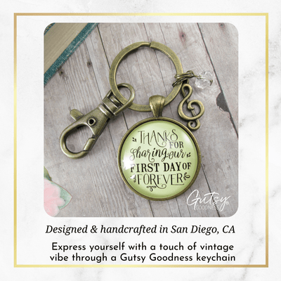 Wedding Singer Gift Keychain Thanks For Sharing Our Day Rustic For Musician Soloist G Clef - Gutsy Goodness