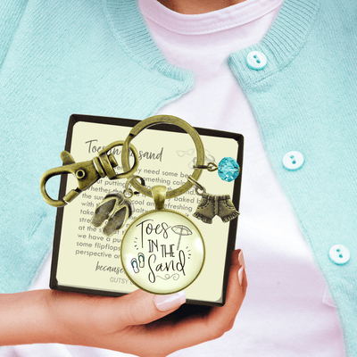 Faith Saying Keychain Where God Guides Inspirational Christian Jewelry - Gutsy Goodness