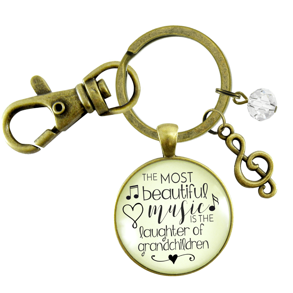 Grandma Keychain Beautiful Music Laughter Grandchildren Jewelry - Gutsy Goodness Handmade Jewelry;Grandma Keychain Beautiful Music Laughter Grandchildren Jewelry - Gutsy Goodness Handmade Jewelry Gifts