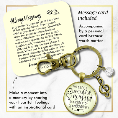 Grandma Keychain Beautiful Music Laughter Grandchildren Jewelry - Gutsy Goodness Handmade Jewelry;Grandma Keychain Beautiful Music Laughter Grandchildren Jewelry - Gutsy Goodness Handmade Jewelry Gifts