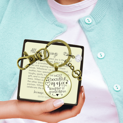 Grandma Keychain Beautiful Music Laughter Grandchildren Jewelry - Gutsy Goodness Handmade Jewelry;Grandma Keychain Beautiful Music Laughter Grandchildren Jewelry - Gutsy Goodness Handmade Jewelry Gifts