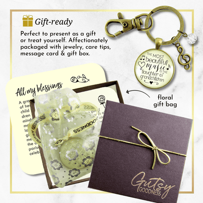 Grandma Keychain Beautiful Music Laughter Grandchildren Jewelry - Gutsy Goodness Handmade Jewelry;Grandma Keychain Beautiful Music Laughter Grandchildren Jewelry - Gutsy Goodness Handmade Jewelry Gifts