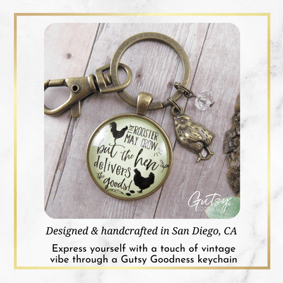 Chicken Keychain Rooster May Crow Hen Delivers Jewelry - Gutsy Goodness Handmade Jewelry;Chicken Keychain Rooster May Crow Hen Delivers Jewelry - Gutsy Goodness Handmade Jewelry Gifts