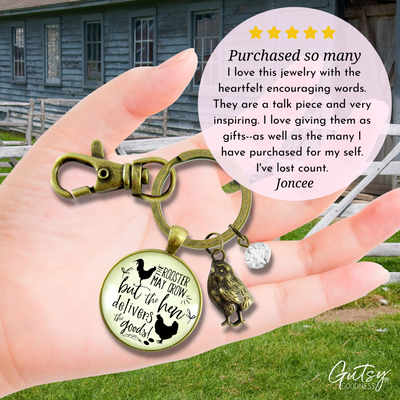 Chicken Keychain Rooster May Crow Hen Delivers Jewelry - Gutsy Goodness Handmade Jewelry;Chicken Keychain Rooster May Crow Hen Delivers Jewelry - Gutsy Goodness Handmade Jewelry Gifts