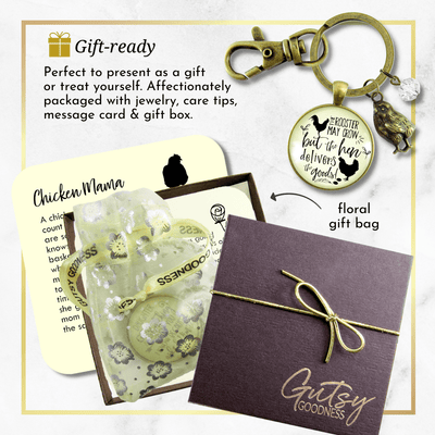 Chicken Keychain Rooster May Crow Hen Delivers Jewelry - Gutsy Goodness Handmade Jewelry;Chicken Keychain Rooster May Crow Hen Delivers Jewelry - Gutsy Goodness Handmade Jewelry Gifts