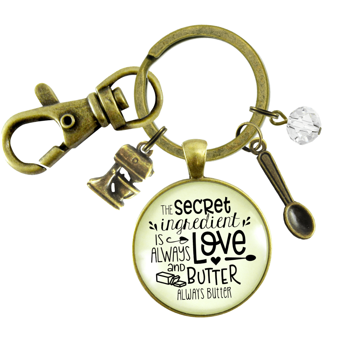 Baking Keychain Secret Ingredient Is Love And Butter Southern Cook Food Jewelry Gift Mixer - Gutsy Goodness