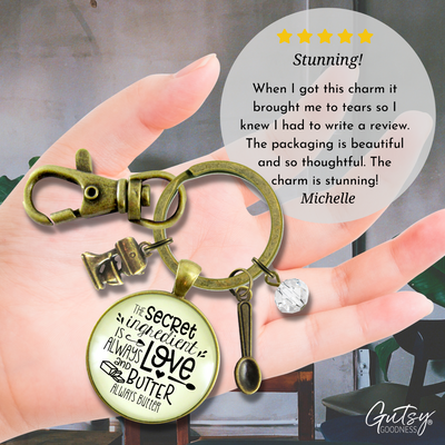 Baking Keychain Secret Ingredient Is Love And Butter Southern Cook Food Jewelry Gift Mixer - Gutsy Goodness