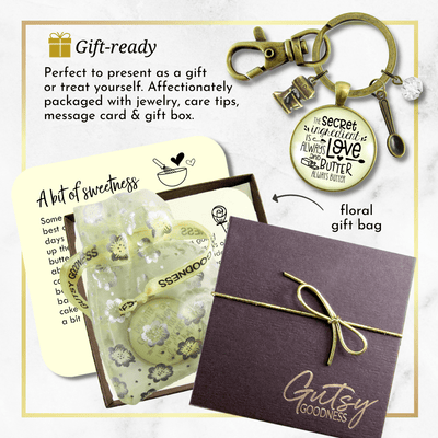 Baking Keychain Secret Ingredient Is Love And Butter Southern Cook Food Jewelry Gift Mixer - Gutsy Goodness