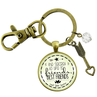 Friendship Keychain Secret to Life Is Best Friends Quote Gift Jewelry Boho Arrow Heart - Gutsy Goodness Handmade Jewelry;Friendship Keychain Secret To Life Is Best Friends Quote Gift Jewelry Boho Arrow Heart - Gutsy Goodness Handmade Jewelry Gifts