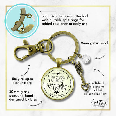 Friendship Keychain Secret to Life Is Best Friends Quote Gift Jewelry Boho Arrow Heart - Gutsy Goodness Handmade Jewelry;Friendship Keychain Secret To Life Is Best Friends Quote Gift Jewelry Boho Arrow Heart - Gutsy Goodness Handmade Jewelry Gifts
