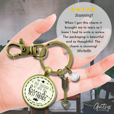Friendship Keychain Secret to Life Is Best Friends Quote Gift Jewelry Boho Arrow Heart - Gutsy Goodness Handmade Jewelry;Friendship Keychain Secret To Life Is Best Friends Quote Gift Jewelry Boho Arrow Heart - Gutsy Goodness Handmade Jewelry Gifts