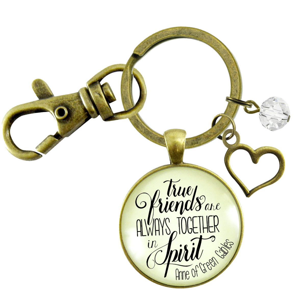 True Friends Are Always Together Keychain Literary Quote Heart Jewelry - Gutsy Goodness Handmade Jewelry;True Friends Are Always Together Keychain Literary Quote Heart Jewelry - Gutsy Goodness Handmade Jewelry Gifts