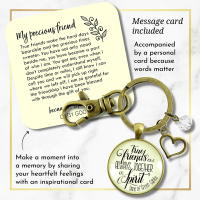True Friends Are Always Together Keychain Literary Quote Heart Jewelry - Gutsy Goodness Handmade Jewelry;True Friends Are Always Together Keychain Literary Quote Heart Jewelry - Gutsy Goodness Handmade Jewelry Gifts