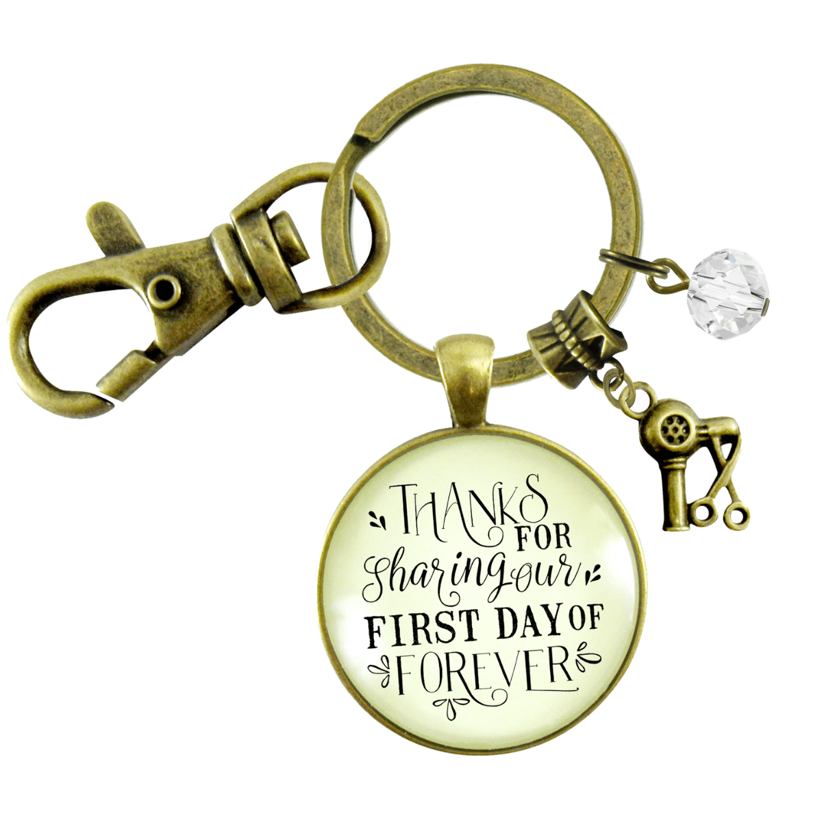 Wedding Hairdresser Gift Keychain Thanks For Sharing Our Day Hairdryer Stylist - Gutsy Goodness
