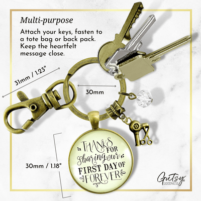 Wedding Hairdresser Gift Keychain Thanks For Sharing Our Day Hairdryer Stylist - Gutsy Goodness