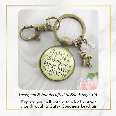 Wedding Hairdresser Gift Keychain Thanks For Sharing Our Day Hairdryer Stylist - Gutsy Goodness