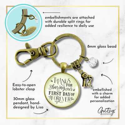 Wedding Hairdresser Gift Keychain Thanks For Sharing Our Day Hairdryer Stylist - Gutsy Goodness