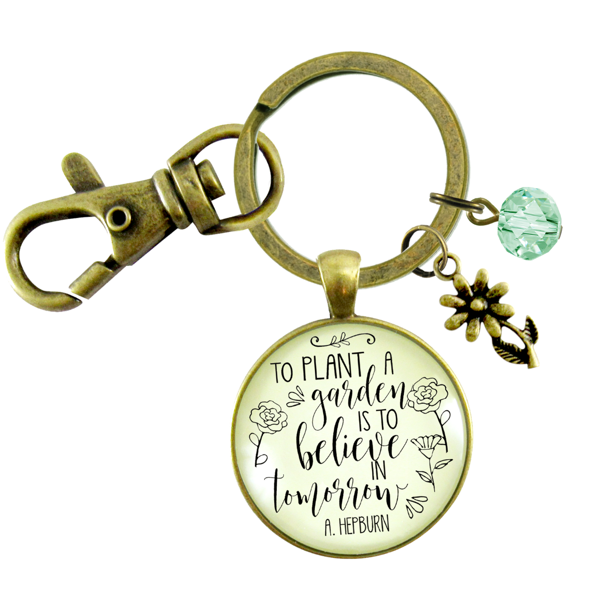 Love To Garden Keychain To Plant a Garden Believe in Tomorrow Quote Gift Jewelry - Gutsy Goodness Handmade Jewelry;Love To Garden Keychain To Plant A Garden Believe In Tomorrow Quote Gift Jewelry - Gutsy Goodness Handmade Jewelry Gifts