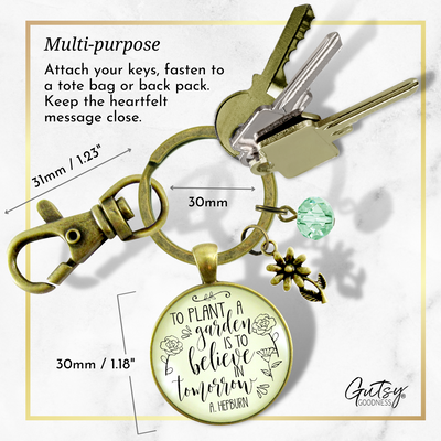 Love To Garden Keychain To Plant a Garden Believe in Tomorrow Quote Gift Jewelry - Gutsy Goodness Handmade Jewelry;Love To Garden Keychain To Plant A Garden Believe In Tomorrow Quote Gift Jewelry - Gutsy Goodness Handmade Jewelry Gifts