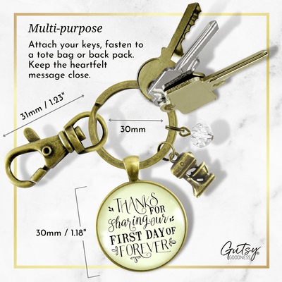 Wedding Cake Baker Gift Keychain Thanks for Sharing Our Day Charm - Gutsy Goodness