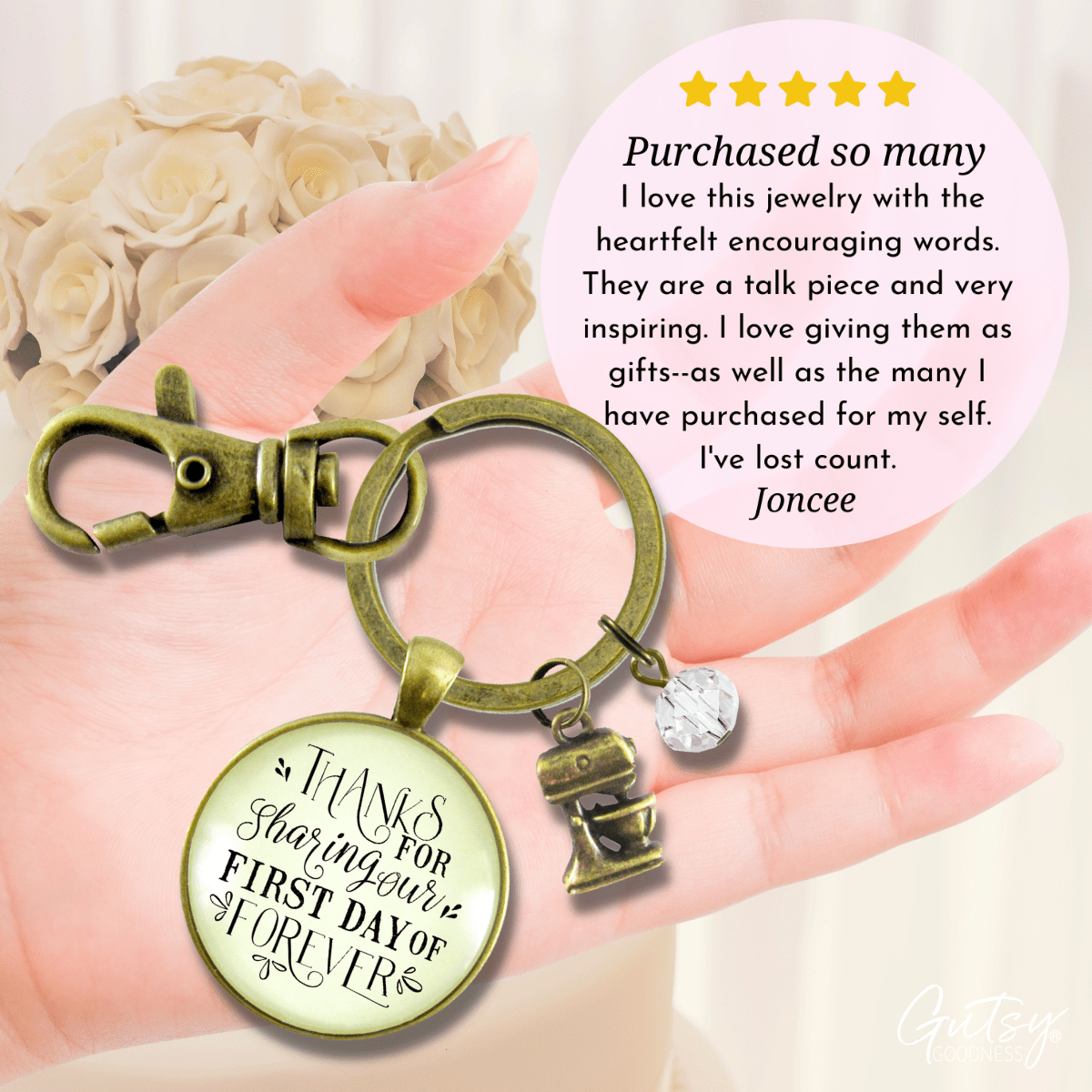 Wedding Cake Baker Gift Keychain Thanks for Sharing Our Day Charm - Gutsy Goodness