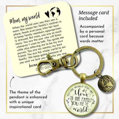Best Mom Keychain To The World You Are Mom Family Loves You Gift Jewelry For Mother - Gutsy Goodness Handmade Jewelry;Best Mom Keychain To The World You Are Mom Family Loves You Gift Jewelry For Mother - Gutsy Goodness Handmade Jewelry Gifts