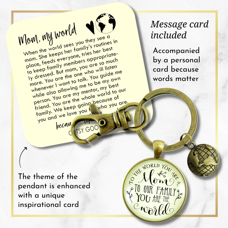 Best Mom Keychain To The World You Are Mom Family Loves You Gift Jewelry For Mother - Gutsy Goodness Handmade Jewelry;Best Mom Keychain To The World You Are Mom Family Loves You Gift Jewelry For Mother - Gutsy Goodness Handmade Jewelry Gifts