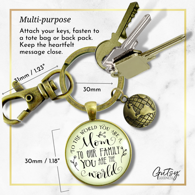 Best Mom Keychain To The World You Are Mom Family Loves You Gift Jewelry For Mother - Gutsy Goodness Handmade Jewelry;Best Mom Keychain To The World You Are Mom Family Loves You Gift Jewelry For Mother - Gutsy Goodness Handmade Jewelry Gifts