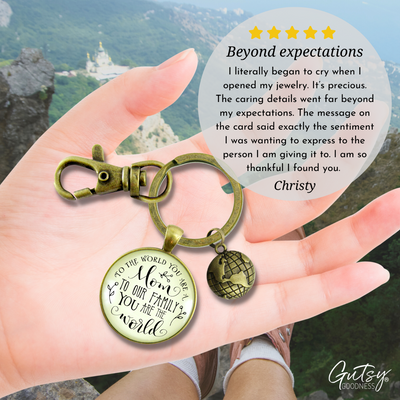 Best Mom Keychain To The World You Are Mom Family Loves You Gift Jewelry For Mother - Gutsy Goodness Handmade Jewelry;Best Mom Keychain To The World You Are Mom Family Loves You Gift Jewelry For Mother - Gutsy Goodness Handmade Jewelry Gifts